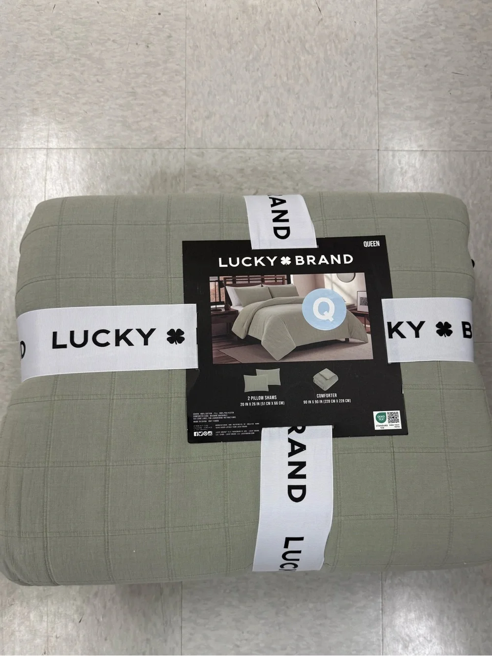 Lucky Brand Quilted Comforter Set in Sage Green